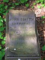 A memorial stone to Corporal John Smith at Montgreenan old castle.