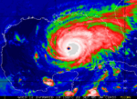 Hurricane Rita near peak intensity in the Gulf of Mexico on September 21, 2005.