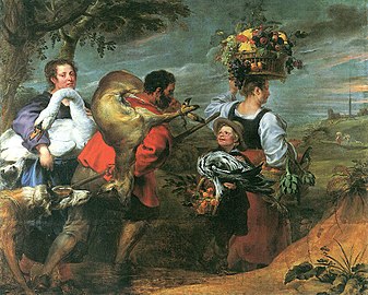 Paysans en route pour le marché Frans Snyders et Jan Boeckhorst