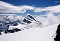 Vista da ovest. La Hugisattel si trova appena sotto la sommità sulla sinistra.