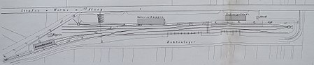 Gleisplan des Bahnhofs Alzey bei der Eröffnung