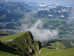 Pohled na město z Kitzbühel Horn