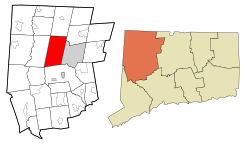 Goshen's location within Litchfield County and Connecticut