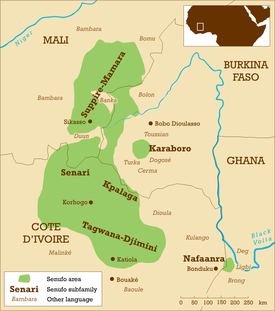 Map of Senufo languages