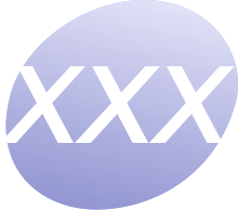 Circular icon with the letters "xxx"