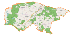 Mapa konturowa gminy Cieszków, po lewej znajduje się punkt z opisem „Słabocin”