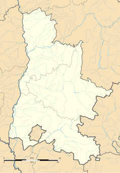 Mapa konturowa Drôme, w centrum znajduje się punkt z opisem „Aubenasson”