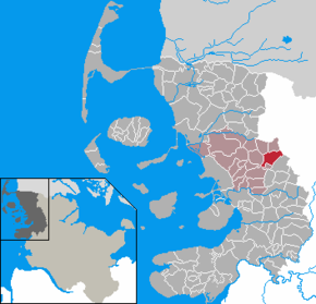 Poziția Joldelund pe harta districtului Nordfriesland