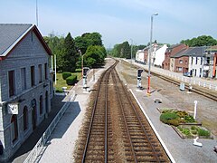 Les voies en sortie de la gare.