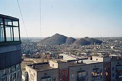 A view of the city from the KhBK (cotton plant) area