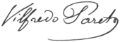 signature de Vilfredo Pareto