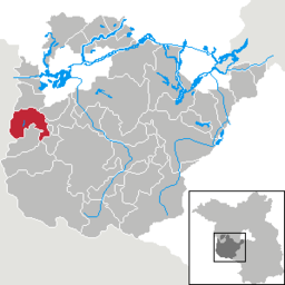 Läget för staden Ziesar i Landkreis Potsdam-Mittelmark