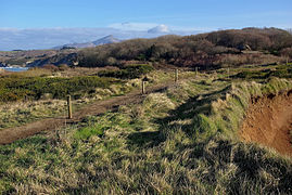 Domaine d'Abbadia, sentier de la corniche basque, vue vers La Rhune. (Larrun)