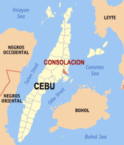 Mapa ning Cebu ampong Consolacion ilage