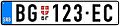 Serbian vehicle registration plate