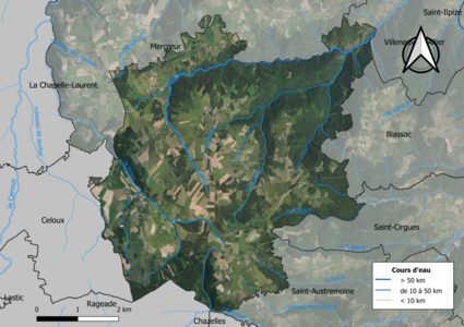 Vue aérienne du territoire communal.