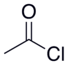 Structuurformule van acetylchloride