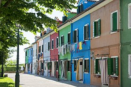 A residential area of Burano