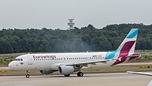 Flugzeug A320 in Eurowings-Lackierung