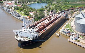 MV Bali Sea rail ferry transferring rail cars in Coatzacoalcos, Veracruz