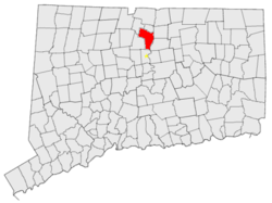 Location in Hartford County, Connecticut