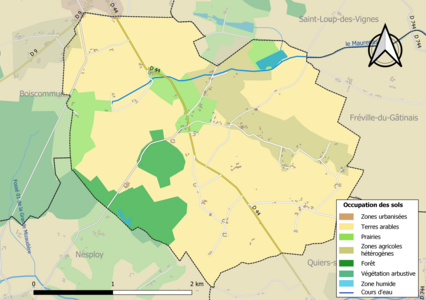 Carte des infrastructures et de l'occupation des sols de la commune en 2018 (CLC).