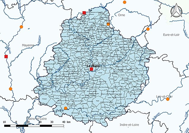 La Sarthe est entièrement dans le bassin DCE Loire-Bretagne.