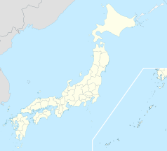 Mapa konturowa Japonii, blisko dolnej krawiędzi po prawej znajduje się punkt z opisem „Miyako”