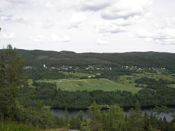 Liden sett från Vättaberget, med Indalsälven i bildens nederkant.