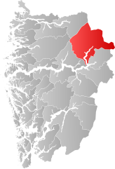 Lage der Kommune in der Provinz Vestland