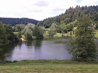 Blick über den Diebachsee vom Damm nach Norden