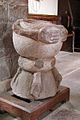 Carved stoup at the entrance of the Church of St Mary and St David, Kilpeck, England