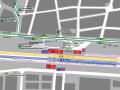 Mapa zonal de la estación de Villaverde Alto con las líneas de autobuses que pasan por ella, entre las que se encuentra la línea T41.