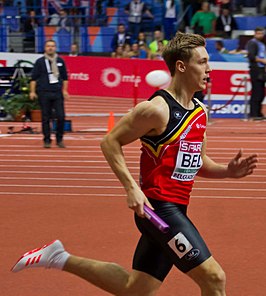 Julien Watrin in actie tijdens de EK indoor van 2017.