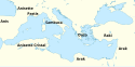 Map of anise spirits of the Mediterranean region