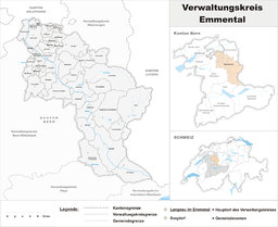 Kart som viser Distriktet Emmental.