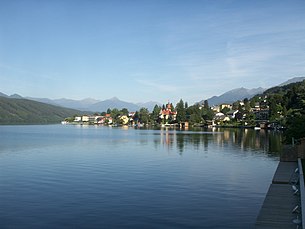 Millstatt am Millstätter See, Ostansicht gegen die Hohen Tauern