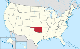 Map of the United States with ئۆ‌کلاھۆما highlighted