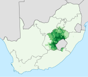 Aire de diffusion en Afrique du Sud.