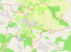 Mapa konturowa Żarnowa, po lewej znajduje się punkt z opisem „Tresta-Wesoła”