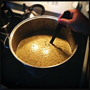 Homemade broccoli cheese soup