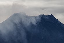 Matua Island Sarychev Peak venting as seen form the Golovnin Strait