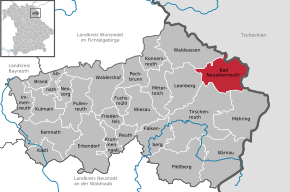 Poziția Neualbenreuth pe harta districtului Tirschenreuth