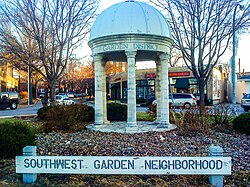 Southwest Garden Neighborhood sign at the corner of Shaw and Vandeventer Avenue, March 2011