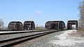 The railroad bridges at Blue Island, Illinois.