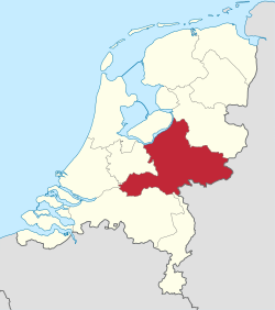 Location of Gelderland in the Netherlands