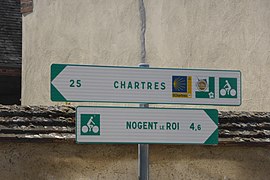 Panneau de la Véloscénie Paris - Le Mont-Saint-Michel.