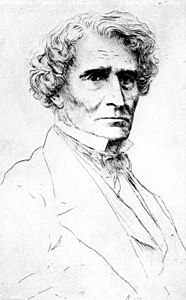 Portrait d'Hector Berlioz, pointe sèche.