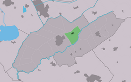 Lokaasje Aldeholtpea (grien) yn de gemeente Weststellingwerf