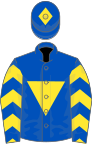 ROYAL BLUE,yellow inverted triangle and chevrons on slvs,blue cap, yellow diamond